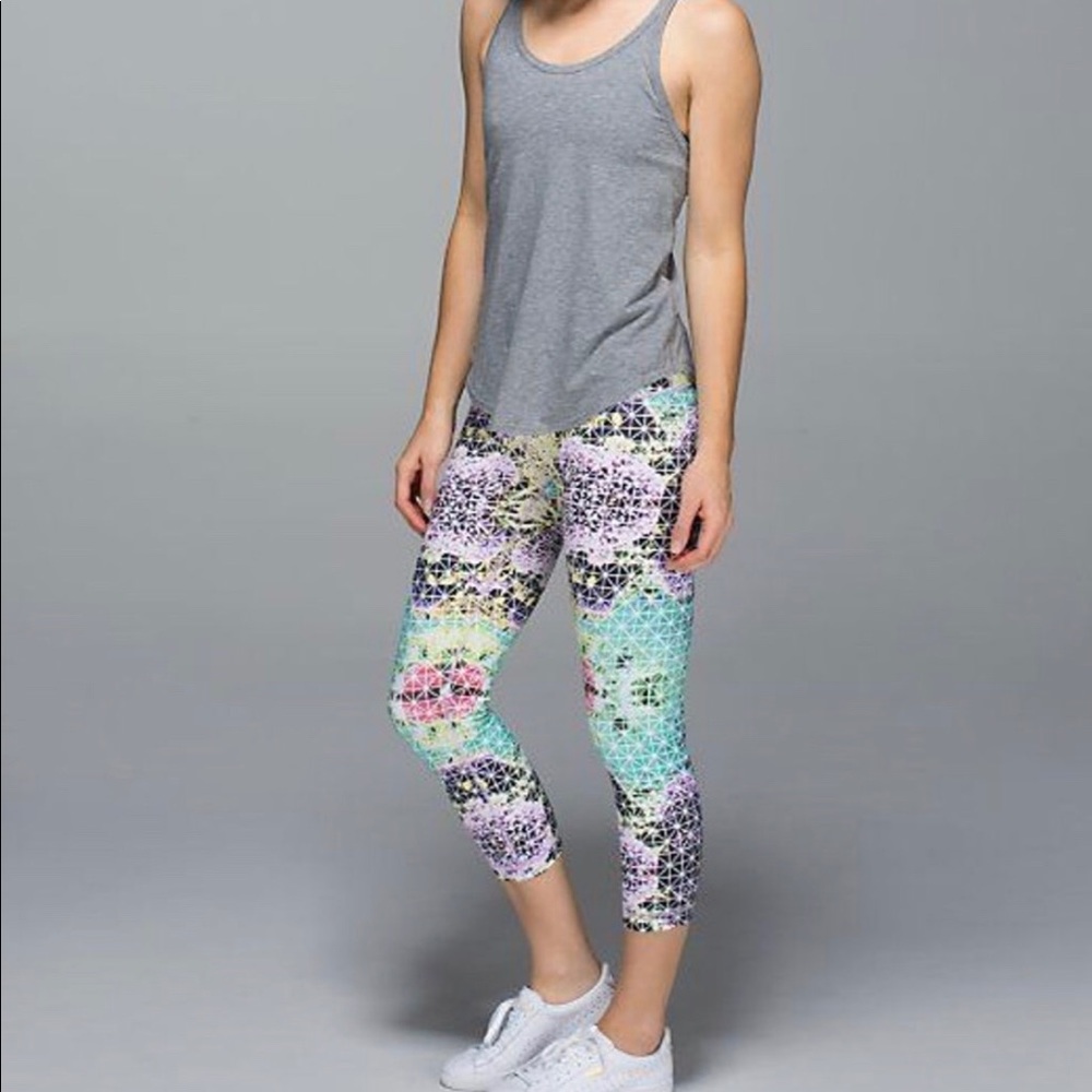 Lululemon Wunder Under Crop II Roll Down Paradise